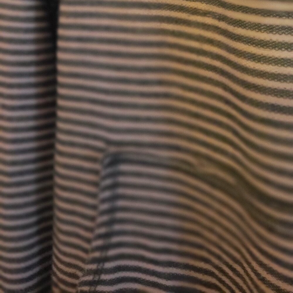 Green & Cream Striped Open Neck Sweater - Size M - Picture 3 of 5